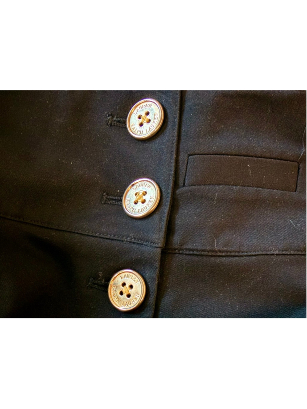 Ralph Lauen Black vintage  sailor botton front slacks. Wide leg. High waisted. - Picture 11 of 14